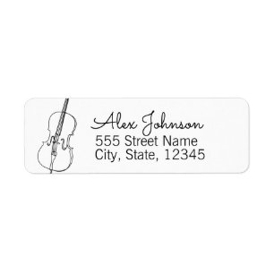 Modern Lines Violin Simple Classic Address 