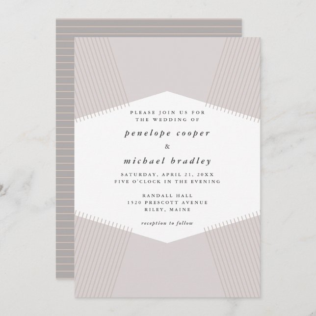 Modern Lines Wedding Invitation (Front/Back)
