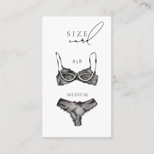 Modern Lingerie Bridal Shower Size Enclosure Card (Front)
