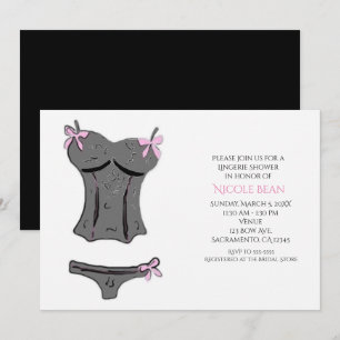 Modern Lingerie Shower Engagement Invitations