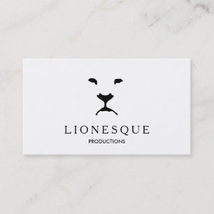 Modern Lion Logo Video and Film Production White Business Card
