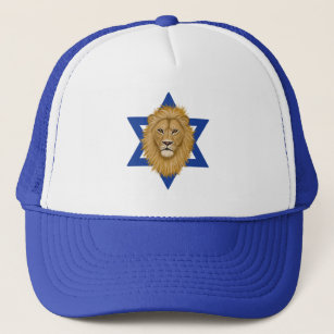 Modern Lion of Judah I Star of David Israel Trucker Hat