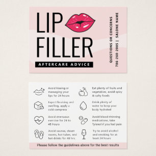 Modern Lip Filler Aftercare Instructions Card
