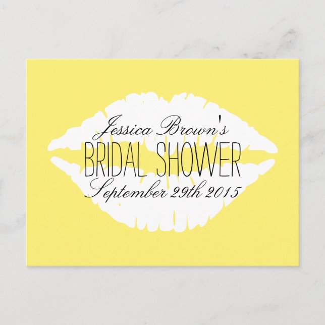 Modern Lips Bridal Shower Recipe Cards (Front)