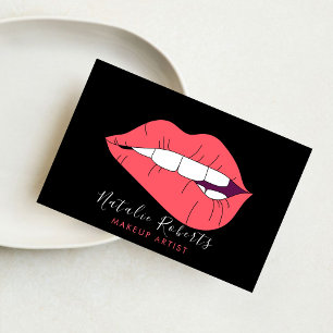 Modern Lips Kiss Salon Makeup Artist Fashion Business Card