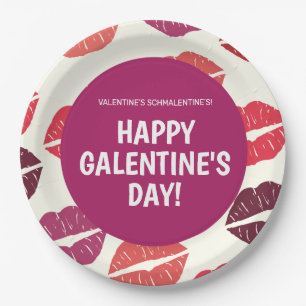 Modern Lipstick Galentine's Day Paper plates