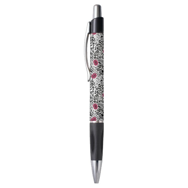Modern Lipstick Lips B&W Pattern Pen (Top (Vertical))