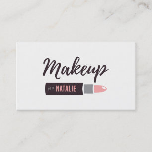 Modern Lipstick Makeup Typography Business Card