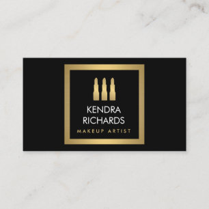Modern Lipstick Trio Makeup Artist Business Card 2