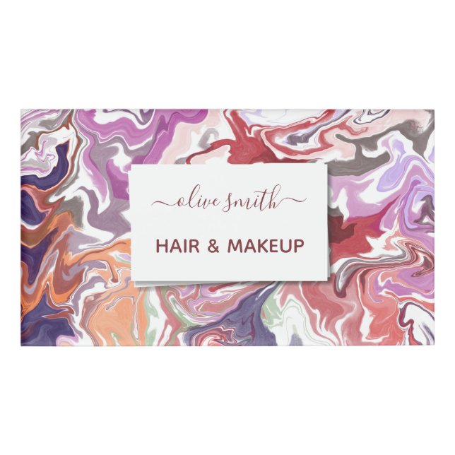 Modern liquid art acrylic name tag (Front)