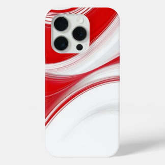 Modern Liquid Swirl Square Mustard red and white C iPhone 15 Pro Case