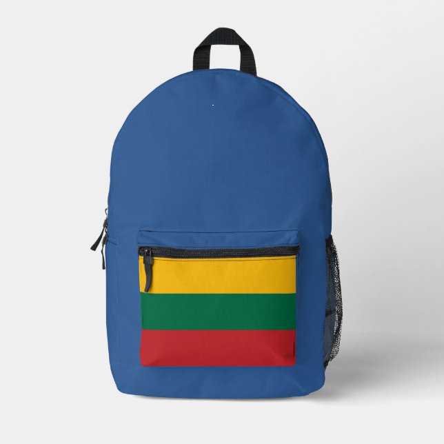 Modern Lithuania Lietuva Flag Country Souvenir  Printed Backpack (Front)
