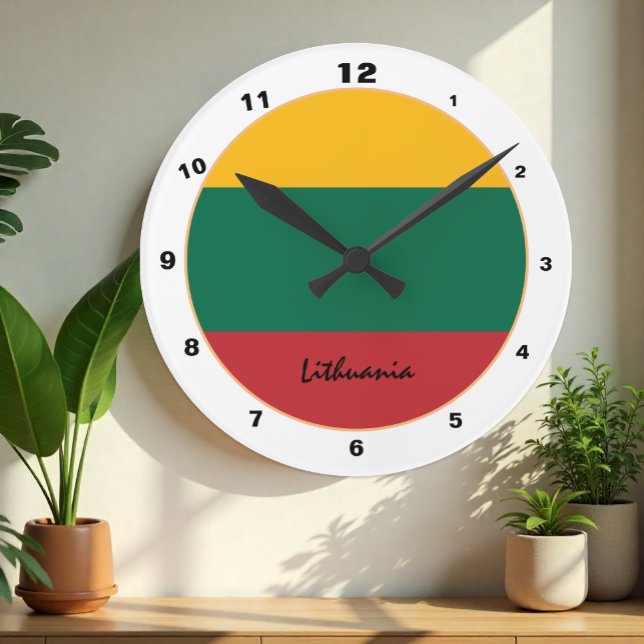 Modern Lithuanian Flag & Lithuania trendy / design Round Clock (Creator Uploaded)