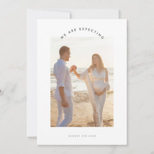modern little arch photo collage pregnancy announcement