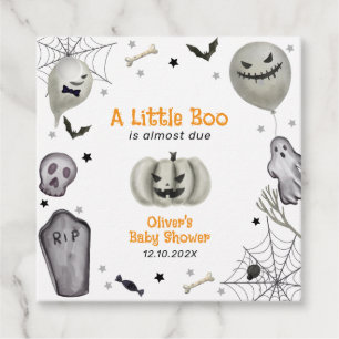Modern Little Boo Ghost Boy Baby Shower Favour Tags