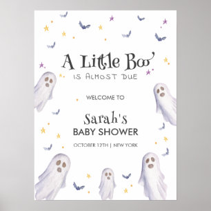 Modern Little Boo Stars Ghost Baby Shower Welcome Poster