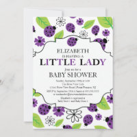Modern Little Lady Purple Ladybug Baby Shower