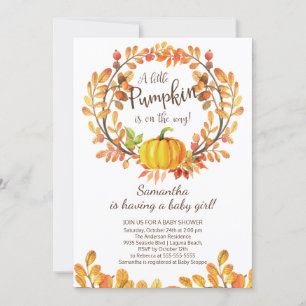 Modern Little Pumpkin Baby Shower Invitation