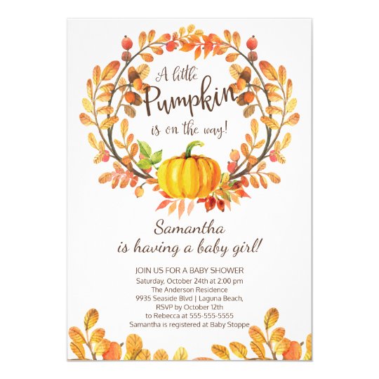 Modern Little Pumpkin Baby Shower Invitation