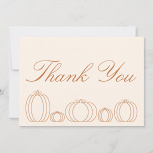 Modern Little Pumpkin Baby Shower  Thank You Card