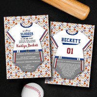 Modern "Little Slugger" Baseball Boys Baby Shower