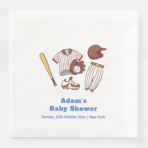 Modern Little Slugger Baseball Sport Baby Shower  Napkin