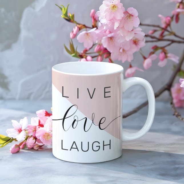 Modern Live Love Laugh Positive Motivation Quote Mug (Creator Uploaded)
