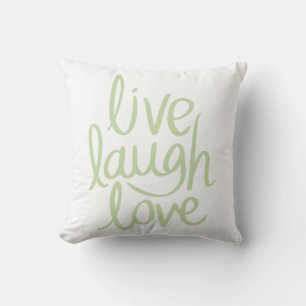 Modern Live Love Laugh Throw Pillow