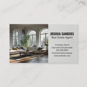 Modern Living Room Leather Style Look Business Card