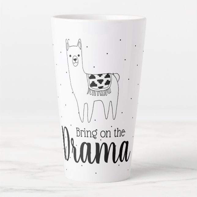 Modern Llama Bring on the Drama Latte Mug (Front)