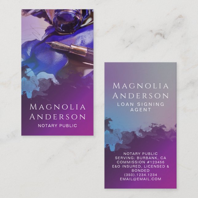 Modern Loan Signing Agent Pen Business Card (Front/Back)