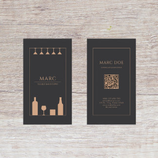 Modern Local Bar Pub Bartender Sommelier  Business Card