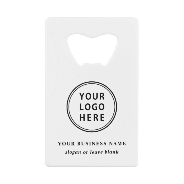 Modern Logo and QR Code Promotional Credit Card Bottle Opener (Front)