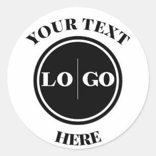Modern Logo and Text Business Classic Round Sticker