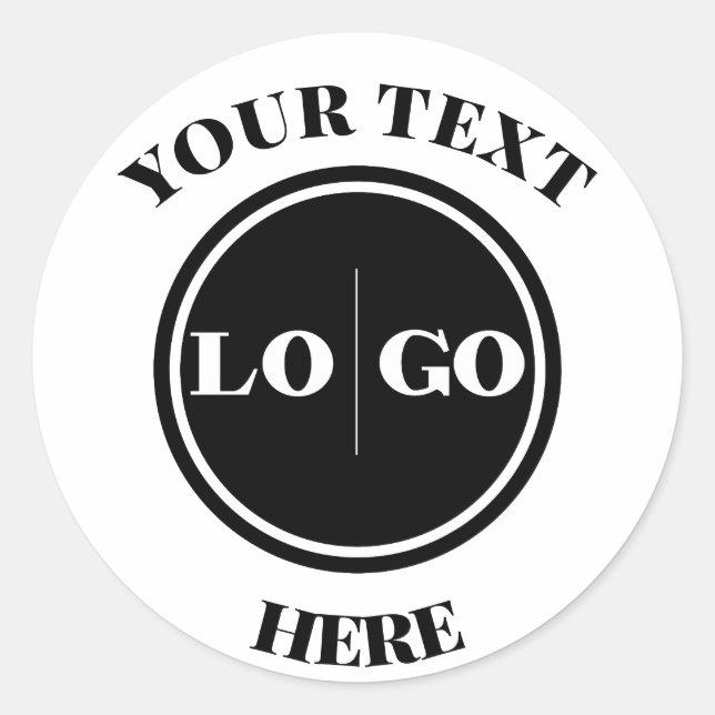 Modern Logo and Text Business  Classic Round Sticker (Front)