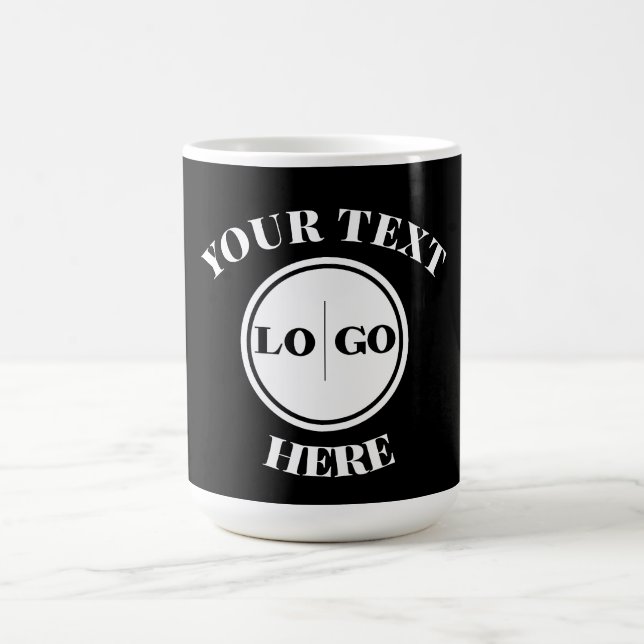 Modern Logo and Text Business Coffee Mug (Center)