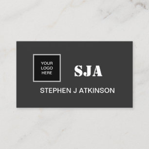 Modern Logo Black Minimalist Professional Initials Business Card