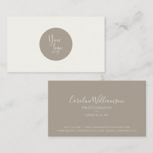 Modern Logo Boho Taupe Simple Trendy Business Card