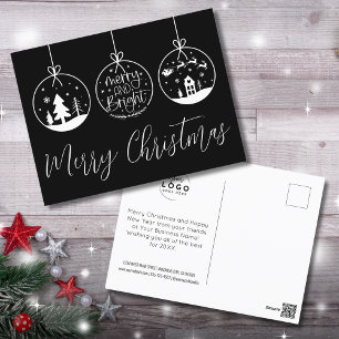 Modern Logo Business Christmas Holiday Postcard