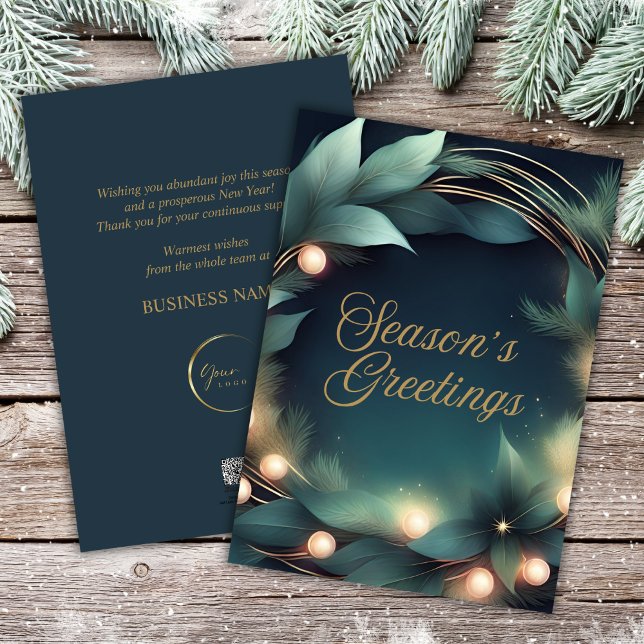 Modern Logo Corporate Business Holiday Card (Creator Uploaded)