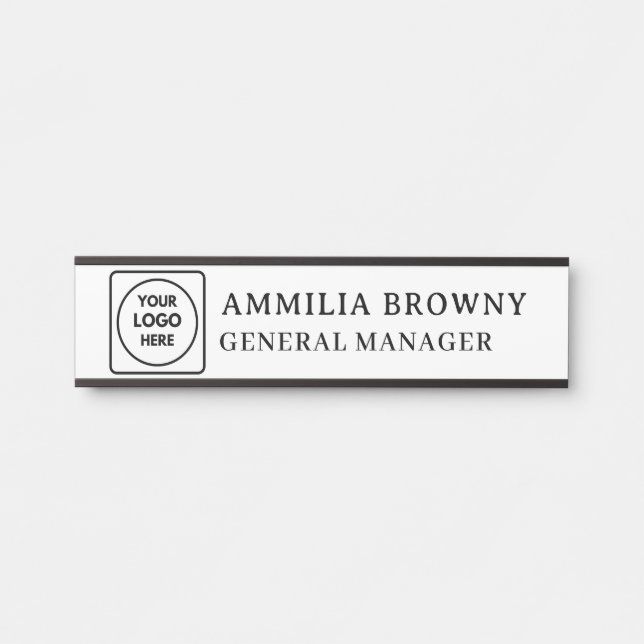 Modern Logo | Custom Employee Staff Branding Door Sign (Front)