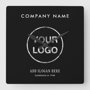 Modern Logo Design Company Square Wall Clock