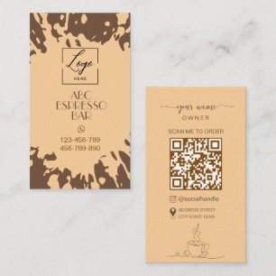 Modern Logo Espresso Coffee Shop Business Card