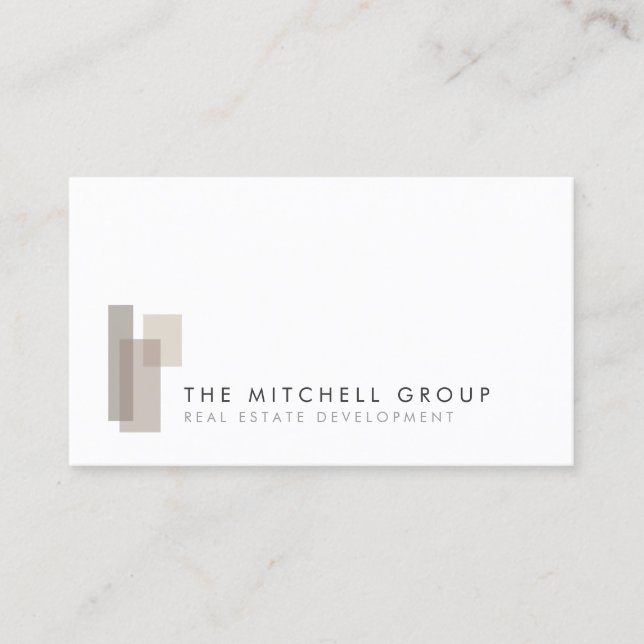 Modern Logo for Real Estate, Builder, Architect Business Card (Front)