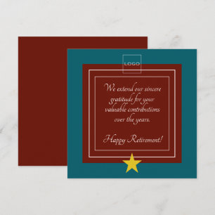 Modern Logo, Gold Star Burgundy and Teal Retirment