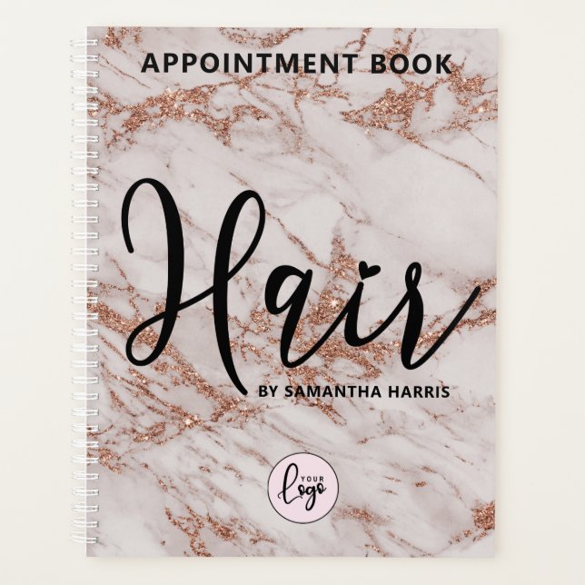 Modern Logo Hairstylist Appointment Book Planner (Front)