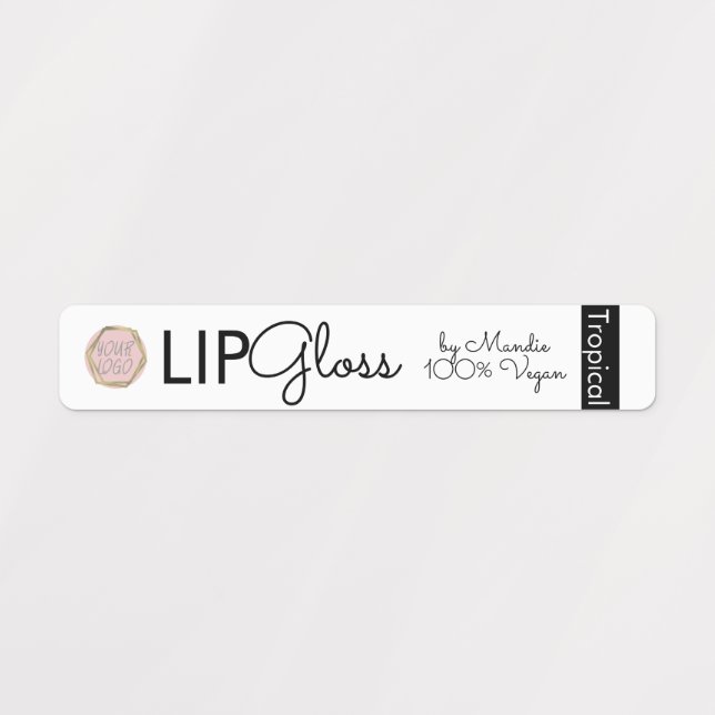 Modern Logo Lip Gloss Branding Packaging Labels (Design 1)
