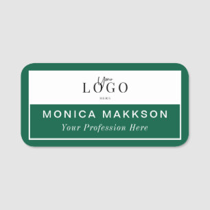 Modern logo, name and title classy name tag