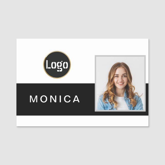 Modern logo, name and title classy name tag (Front)