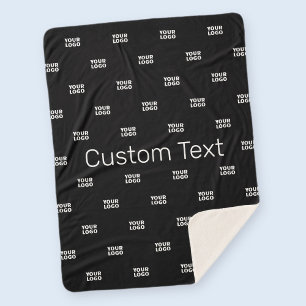 Modern Logo or Design Pattern with Any Image  Sherpa Blanket